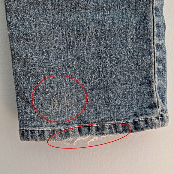 Vintage Y2K XOXO Low Rise Denim Full Leather Embroidered Straight Leg Size 16 - Picture 8 of 16